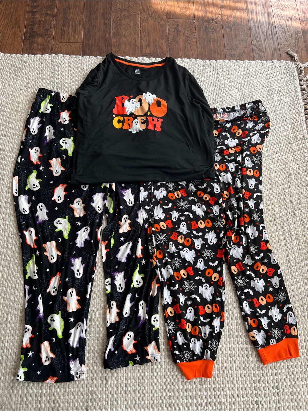 Way to Celebrate Women's 3 Piece Halloween Ghost Pajama Set Size 2X XXL 18W-20
